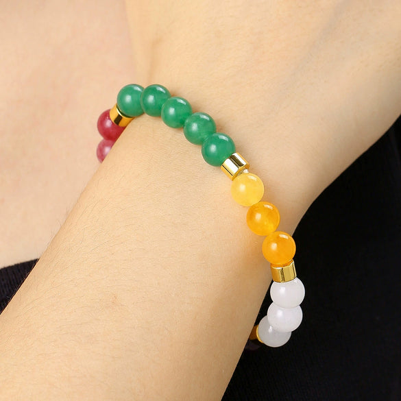 Wholesale Geometric Handmade Natural Crystal Bracelets For Men And Women Aventurine Malachite Amethyst