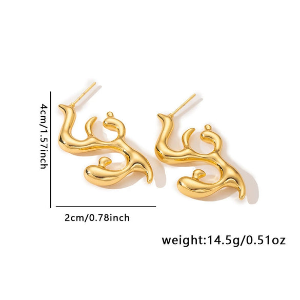 Wholesale Geometric Heart Shape Titanium Steel Electroplated Women's Earrings Highend Luxury Nonfading
