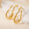 Wholesale Geometric Heart Shape Titanium Steel Electroplated Women's Earrings Highend Luxury Nonfading