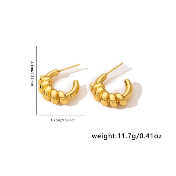 Wholesale Geometric Heart Shape Titanium Steel Electroplated Women's Earrings Highend Luxury Nonfading