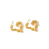 Wholesale Geometric Heart Shape Titanium Steel Electroplated Women's Earrings Highend Luxury Nonfading