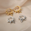 Wholesale Geometric Heart Shaped Copper Earrings For Women With Micro Inlaid Zircon And Star Design