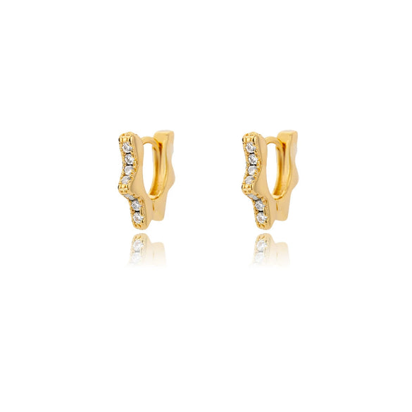 Wholesale Geometric Heart Shaped Copper Earrings For Women With Micro Inlaid Zircon And Star Design