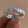 Wholesale Geometric Heart Shaped Copper Zirconia Ring For Women Light Luxury Style