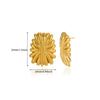 Wholesale Geometric Heart Shaped Zircon Pearl Earrings Gold Plated Stainless Steel Unisex