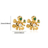 Wholesale Geometric Heart Shaped Zircon Pearl Earrings Gold Plated Stainless Steel Unisex