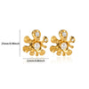 Wholesale Geometric Heart Shaped Zircon Pearl Earrings Gold Plated Stainless Steel Unisex