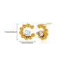 Wholesale Geometric Heart Shaped Zircon Pearl Earrings Gold Plated Stainless Steel Unisex