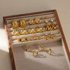 Wholesale Geometric Heart Shaped Zircon Pearl Earrings Gold Plated Stainless Steel Unisex