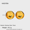 Wholesale Geometric Heartshaped 18K Gold Plated Stainless Steel Amber Resin Earrings For Women