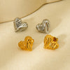 Wholesale Geometric Heartshaped 18K Gold Plated Stainless Steel Earrings For Women