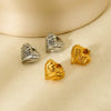 Wholesale Geometric Heartshaped 18K Gold Plated Stainless Steel Earrings For Women