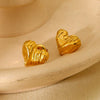 Wholesale Geometric Heartshaped 18K Gold Plated Stainless Steel Earrings For Women
