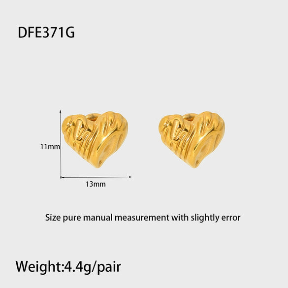 Wholesale Geometric Heartshaped 18K Gold Plated Stainless Steel Earrings For Women