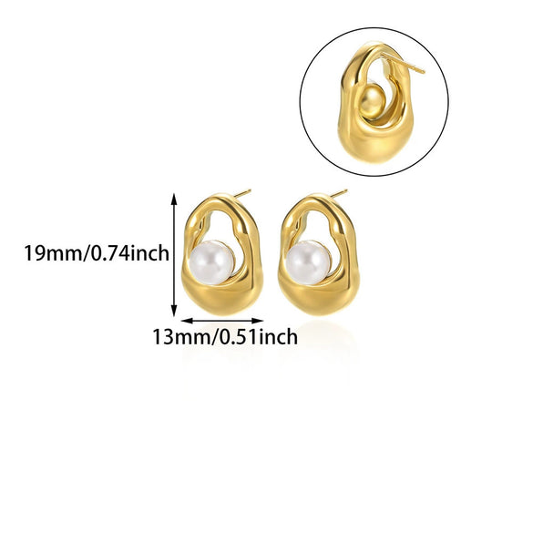 Wholesale Geometric Heartshaped Stainless Steel And Goldplated Earrings For Unisex