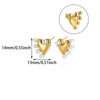 Wholesale Geometric Heartshaped Stainless Steel And Goldplated Earrings For Unisex