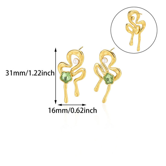 Wholesale Geometric Heartshaped Stainless Steel And Goldplated Earrings For Unisex