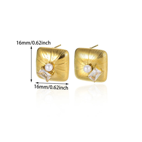 Wholesale Geometric Heartshaped Stainless Steel And Goldplated Earrings For Unisex