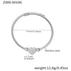 Wholesale Geometric Heartshaped Twistable Open Bracelet Stainless Steel 18K Gold Plated Jewelry