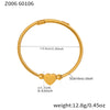 Wholesale Geometric Heartshaped Twistable Open Bracelet Stainless Steel 18K Gold Plated Jewelry