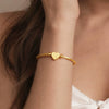 Wholesale Geometric Heartshaped Twistable Open Bracelet Stainless Steel 18K Gold Plated Jewelry