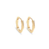 Wholesale Geometric Hexagonal Glossy Copper 18K Gold Plated Earrings Unisex Simple Jewelry