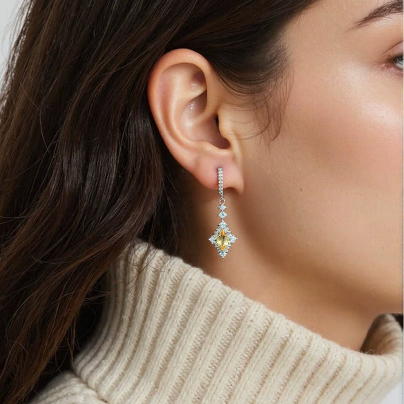 Wholesale Geometric Highend Luxury S925 Sterling Silver 18K Gold Natural Color Treasure Earrings Jewelry