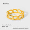 Wholesale Geometric Hollow Cross 18K Gold Plated Stainless Steel Bracelet For Women
