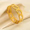 Wholesale Geometric Hollow Cross 18K Gold Plated Stainless Steel Bracelet For Women