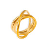 Wholesale Geometric Hollow Cross Line Ring 316L Stainless Steel 18K Gold Electroplated Women's Jewelry