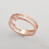 Wholesale Geometric Hollow Double Cross Titanium Steel Ring With Rose Gold Electroplating For Female Hipsters