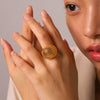 Wholesale Geometric Hollow Electroplated Stainless Steel Rings Women's Jewelry Accessories