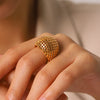 Wholesale Geometric Hollow Electroplated Stainless Steel Rings Women's Jewelry Accessories