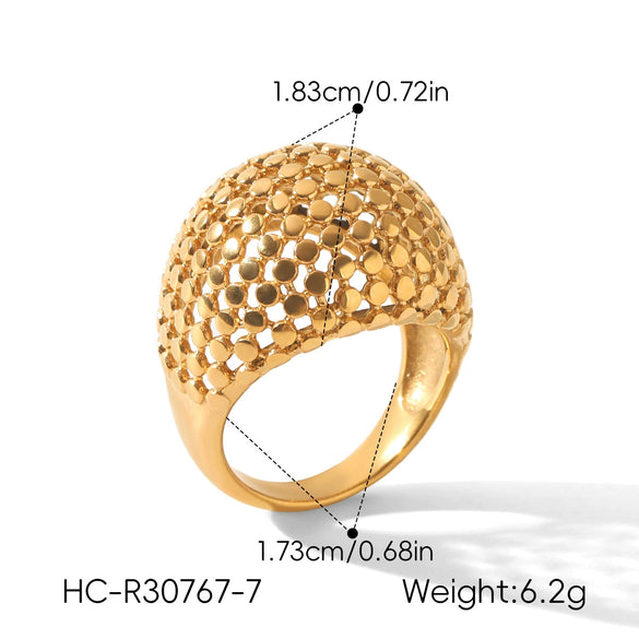 Wholesale Geometric Hollow Electroplated Stainless Steel Rings Women's Jewelry Accessories