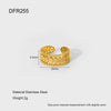 Wholesale Geometric Hollow Flower Shape Gold Electroplated Stainless Steel Open Ring Jewelry For Women