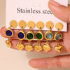 Wholesale Geometric Hollow Heart Tassel Earrings Inlaid With Glass Stone Stainless Steel Electroplated For Women
