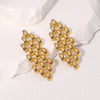 Wholesale Geometric Hollow Stainless Steel Earrings With Electroplating For Women Exaggerated And High Sense Non Fading