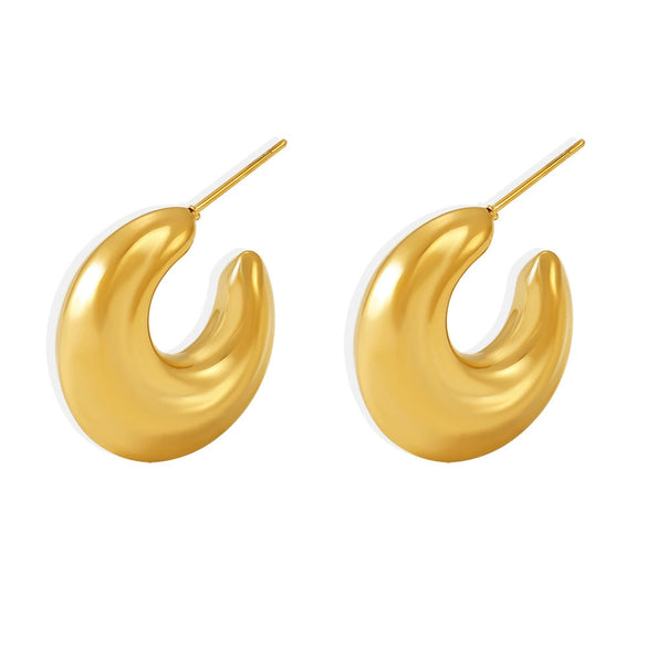 Wholesale Geometric Hollow Stainless Steel 18K Gold Plated Women's Earrings