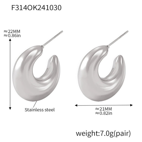 Wholesale Geometric Hollow Stainless Steel 18K Gold Plated Women's Earrings