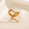 Wholesale Geometric Hollow Stainless Steel Ring For Women With Simple Gold Plating