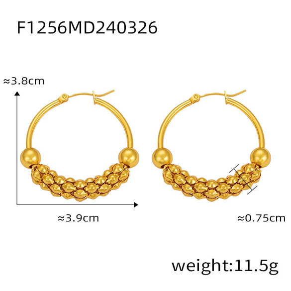 Wholesale Geometric Hollow Ushaped Electroplated Titanium Steel Earrings For Women