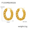 Wholesale Geometric Hollow Ushaped Electroplated Titanium Steel Earrings For Women