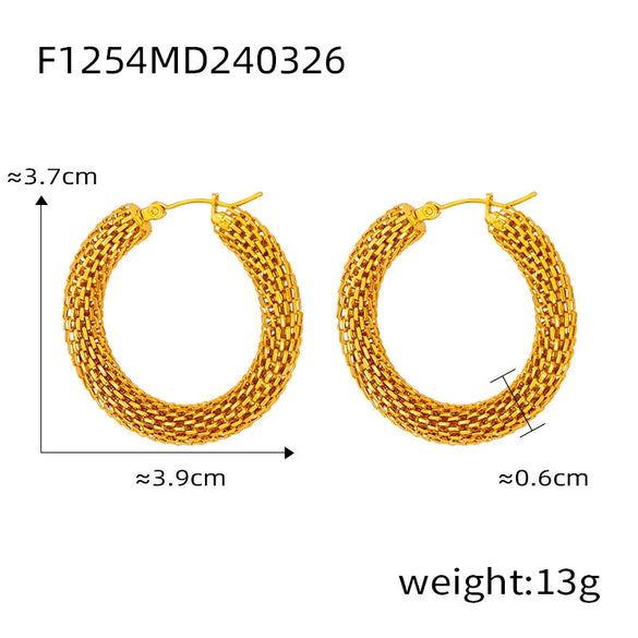 Wholesale Geometric Hollow Ushaped Electroplated Titanium Steel Earrings For Women