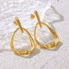 Wholesale Geometric Hollow Water Drop Earrings Copper Material Electroplated Gold For Women