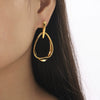 Wholesale Geometric Hollow Water Drop Earrings Copper Material Electroplated Gold For Women