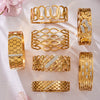 Wholesale Geometric Hollowout Microinlaid Zircon Stainless Steel Goldplated Bracelet Elegant Jewelry