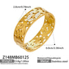 Wholesale Geometric Hollowout Microinlaid Zircon Stainless Steel Goldplated Bracelet Elegant Jewelry