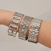 Wholesale Geometric Hollowout Microinlaid Zircon Stainless Steel Goldplated Bracelet Elegant Jewelry