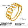 Wholesale Geometric Hollowout Microinlaid Zircon Stainless Steel Goldplated Bracelet Elegant Jewelry