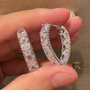 Wholesale Geometric Hoop Earrings For Women Copper Inlaid With Zircon